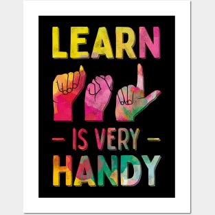 Learn ASL Is Very Handy Cute American Sign Language Posters and Art